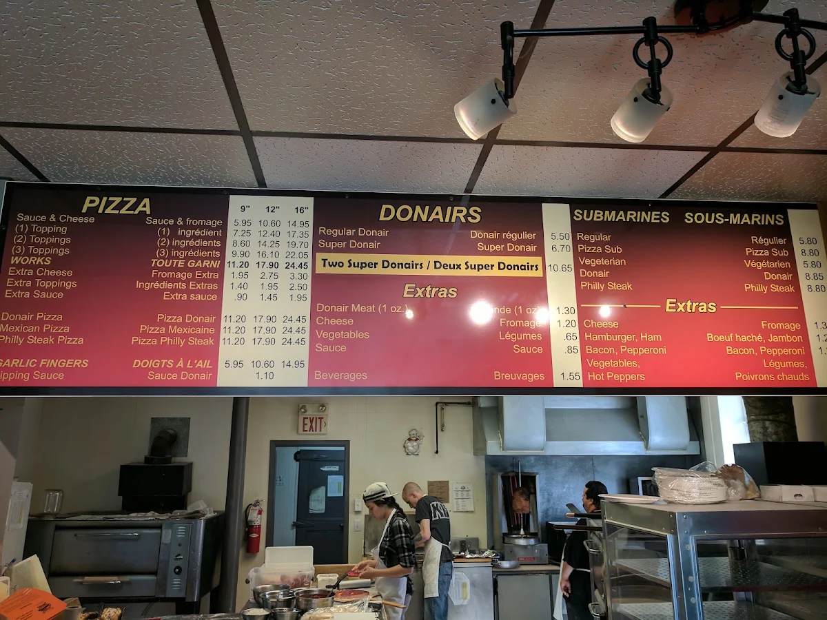 Menu, Al's Pizzeria