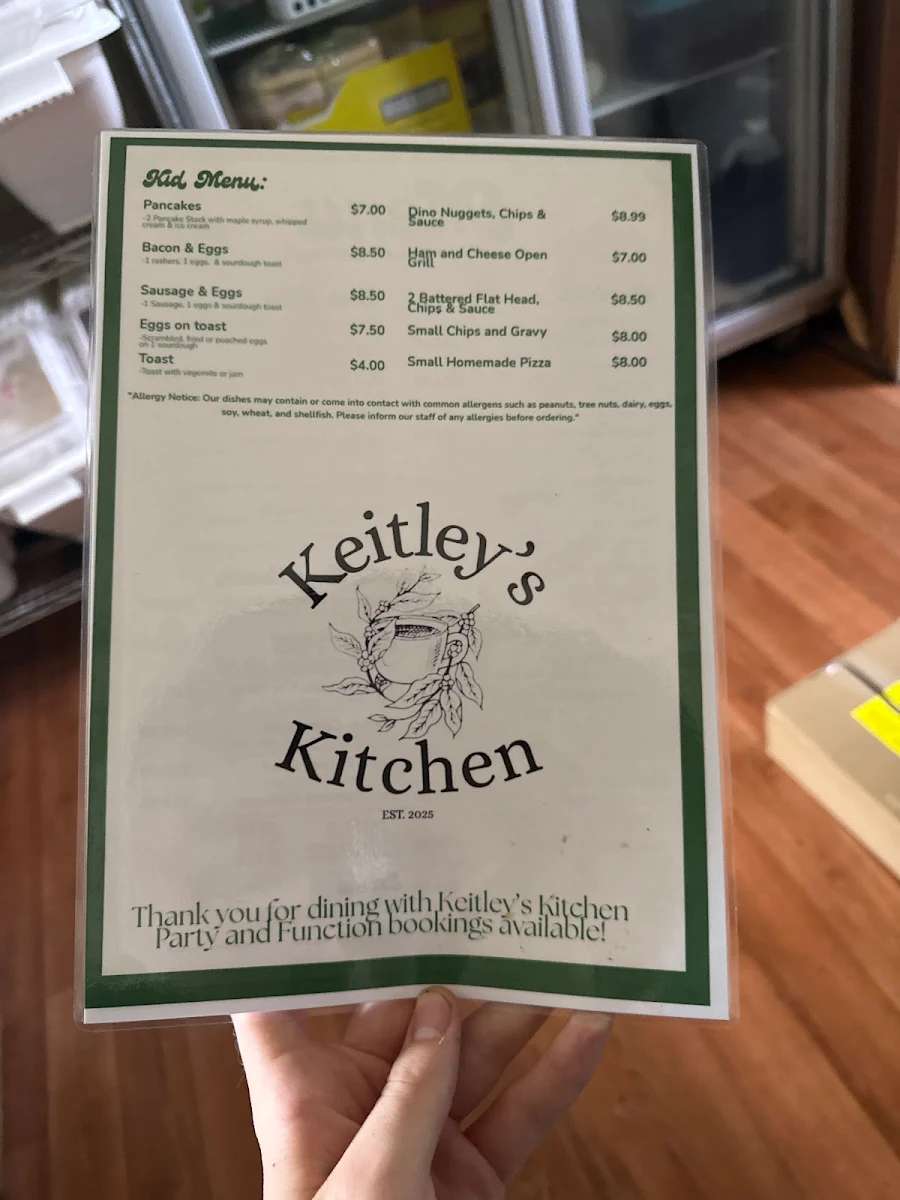 Menu, Café Delicious