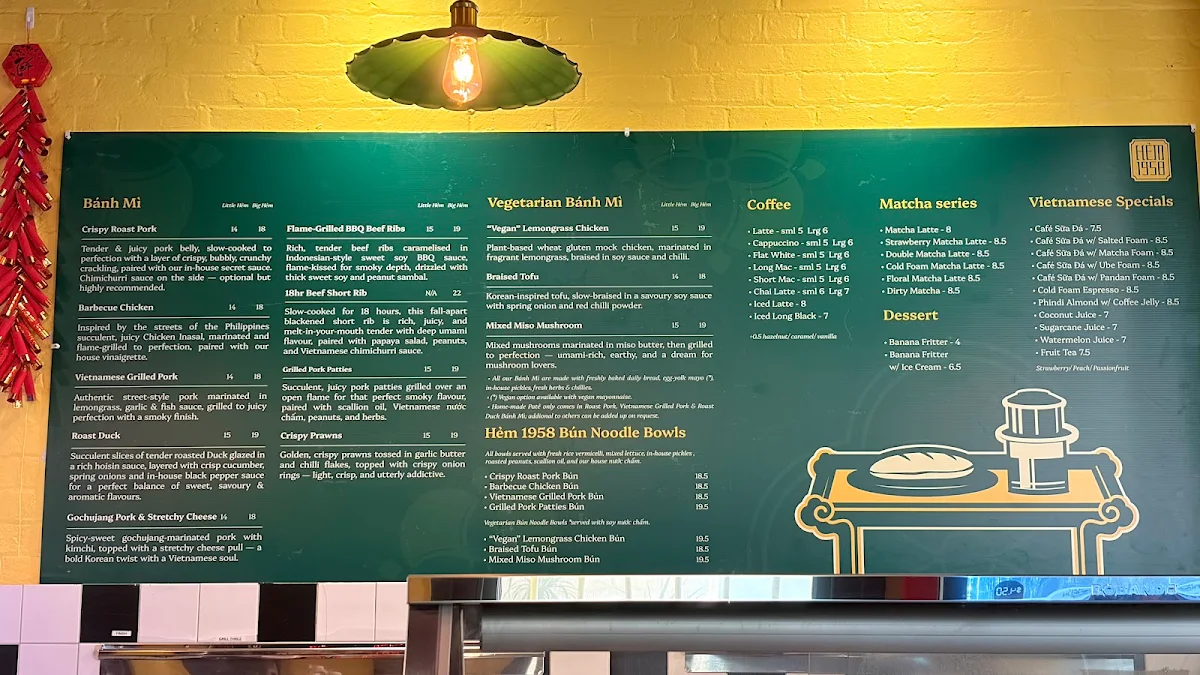 Menu, Hẻm 1958