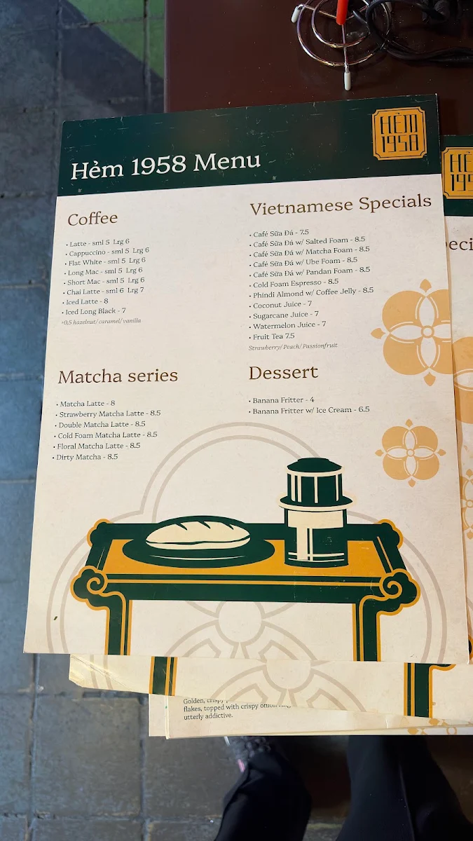 Menu, Hẻm 1958