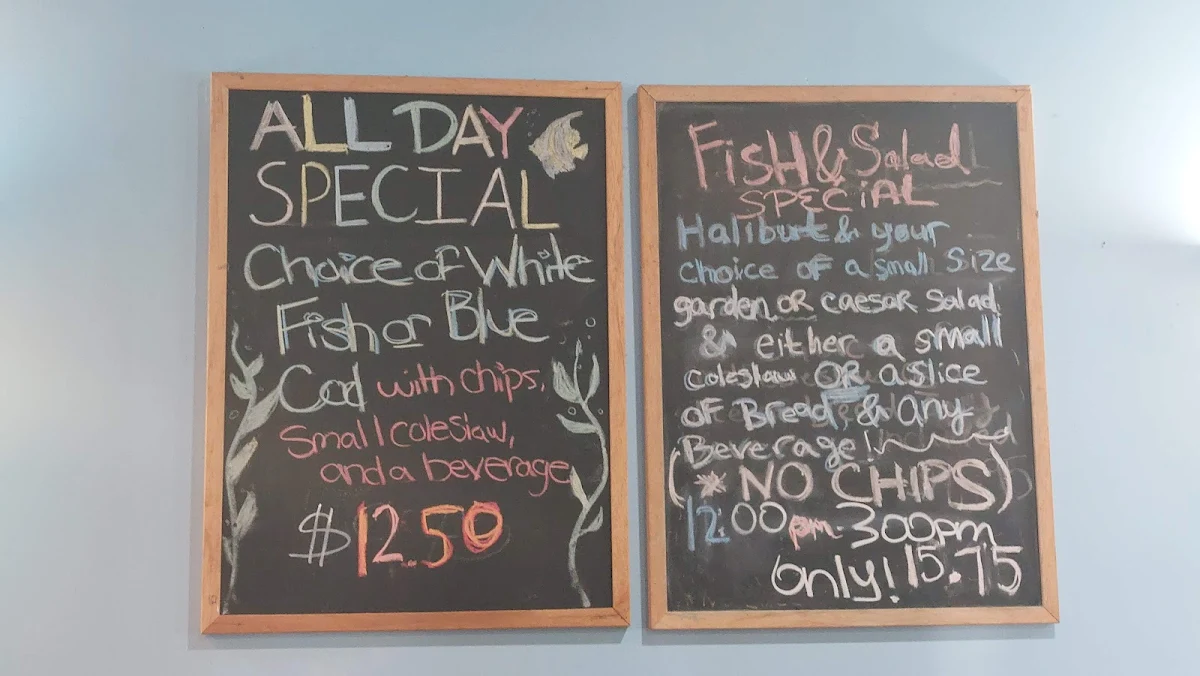 Menu, Duckworth's Fish & Chips