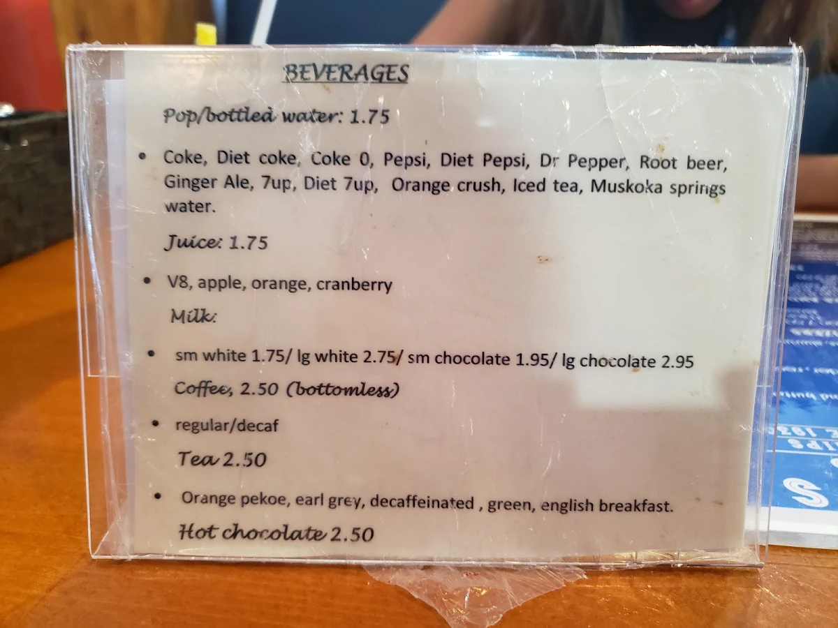 Menu, Duckworth's Fish & Chips