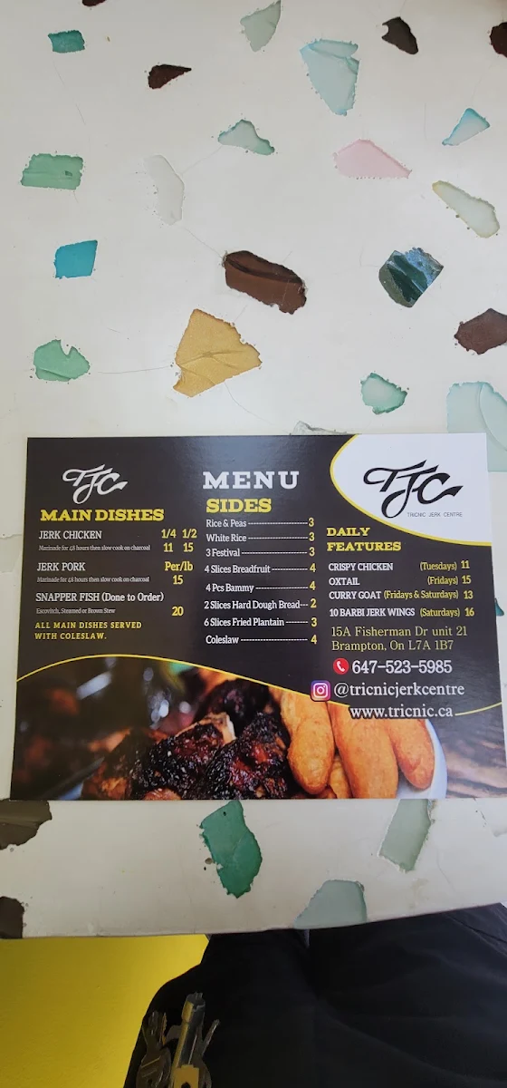 Menu, TricNic Jerk Centre