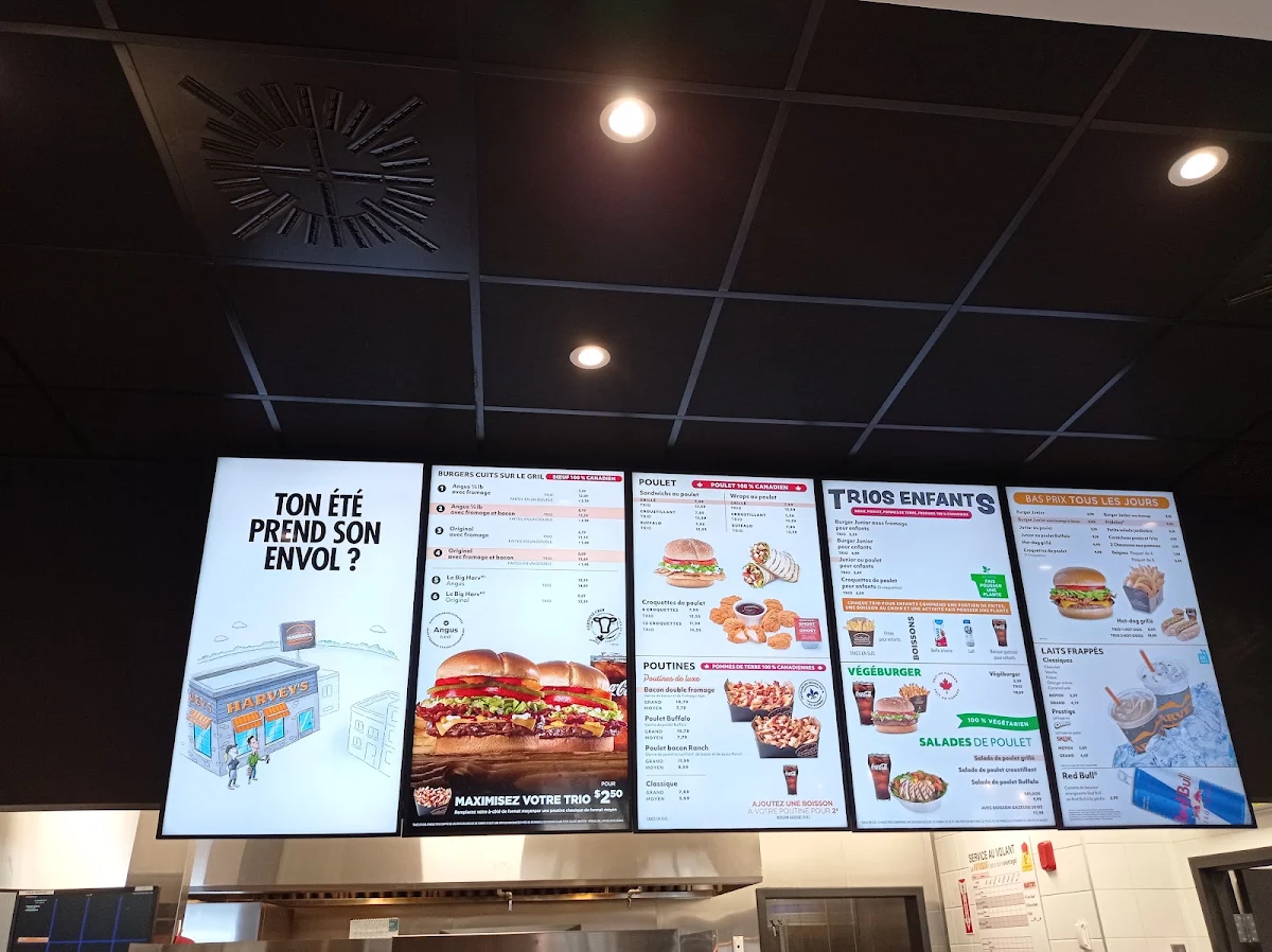 Menu, Harvey's