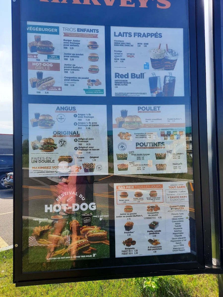 Menu, Harvey's