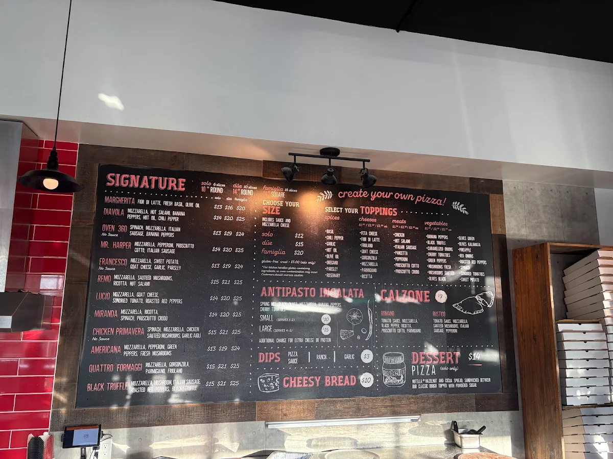 Menu, Oven 360 Leamington