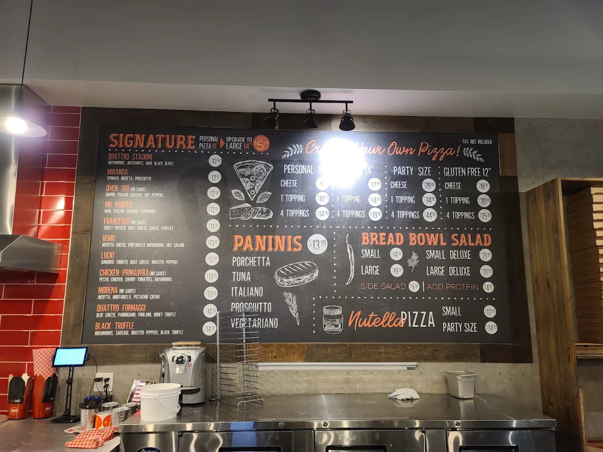 Menu, Oven 360 Leamington