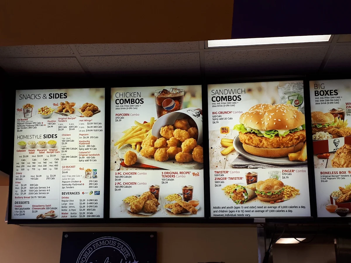 Menu, KFC