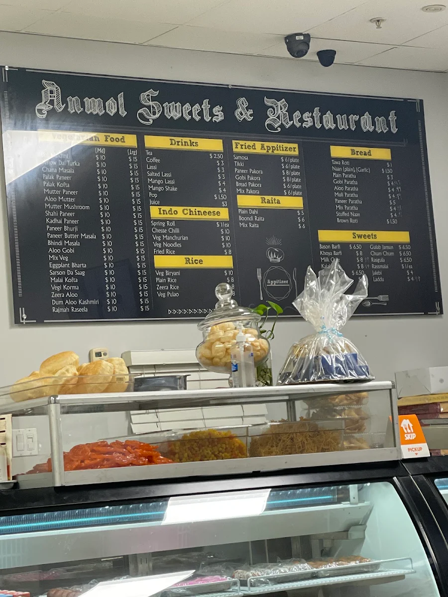 Menu, Anmol Sweets Restaurant