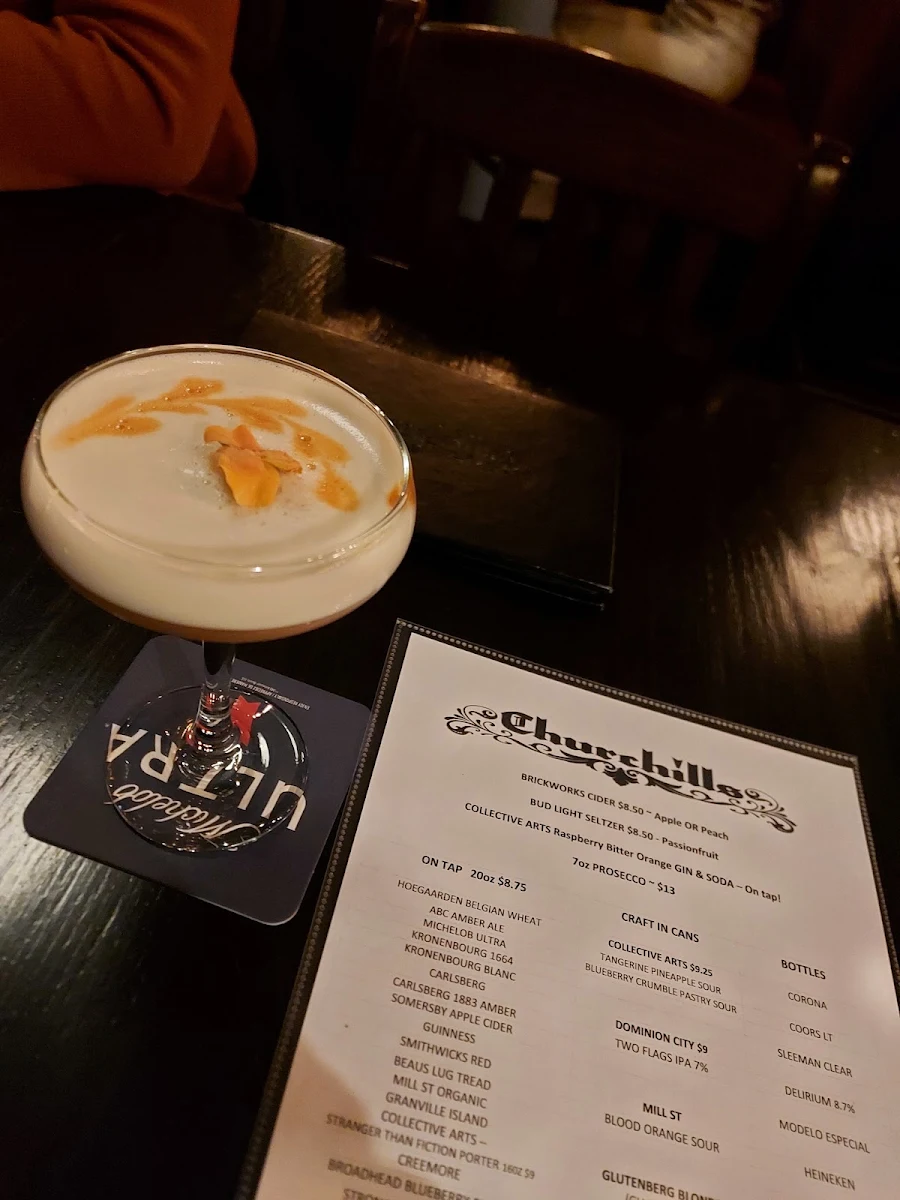 Menu, Churchills