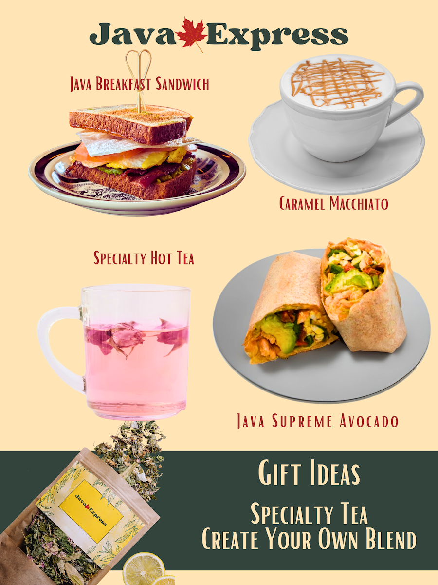 Menu, Java Express - White Rock