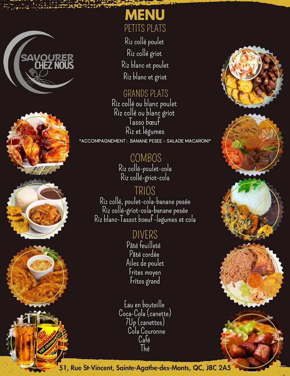 Menu, Savourer Chez-Nous