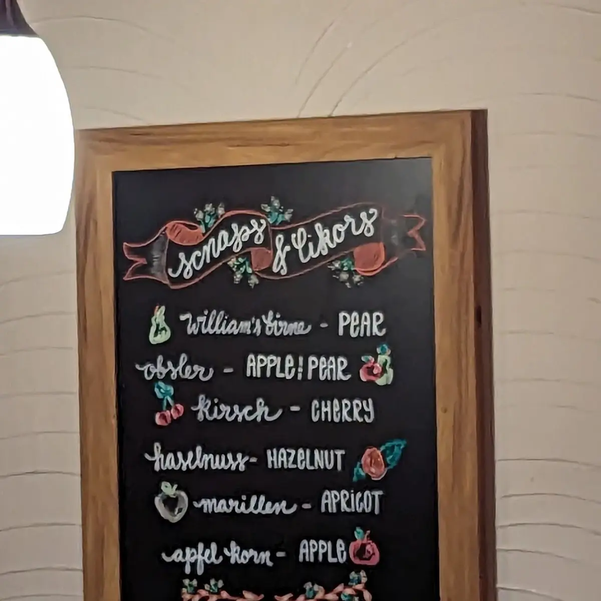 Menu, Amadeus Cafe