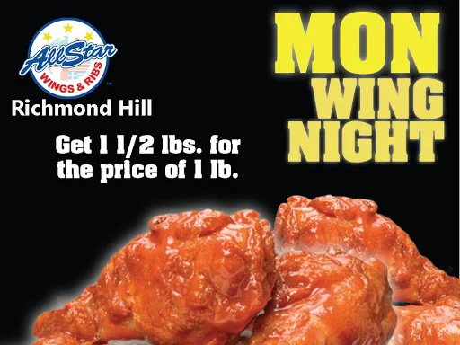 Menu, AllStar Wings and Ribs Richmond Hill