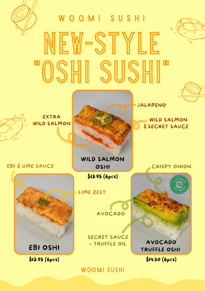 Menu, Woomi Sushi