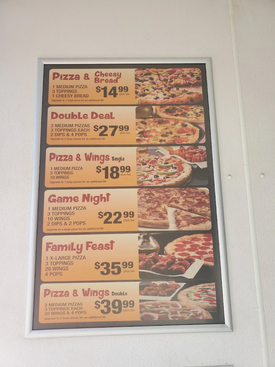 Menu, Pizzano Pizza & Wings