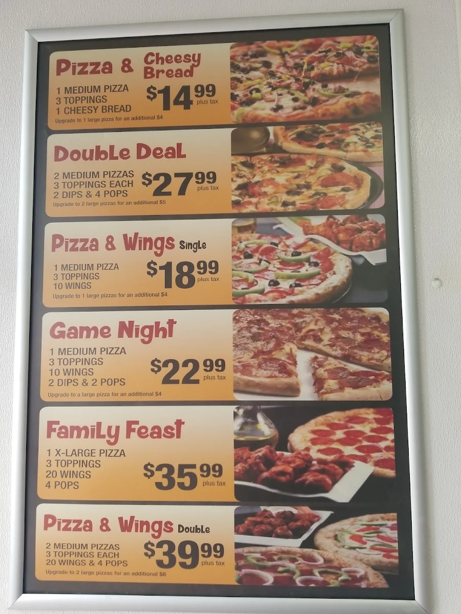 Menu, Pizzano Pizza & Wings