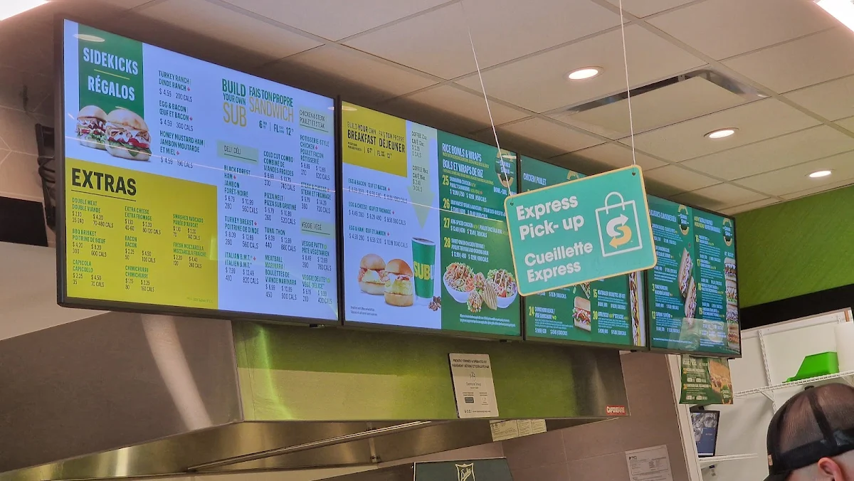Menu, Subway