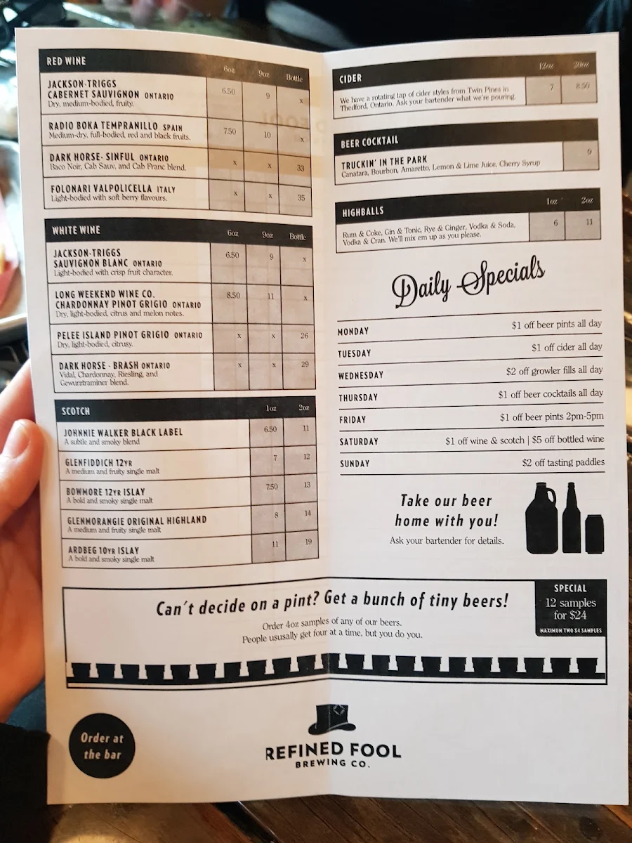 Menu, Davis Craft Kitchen and Bar (a Refined Fool Restaurant)