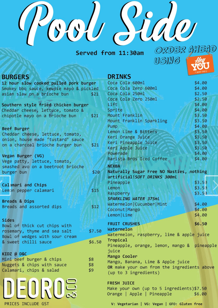 Menu, Cafe Delaray & Co