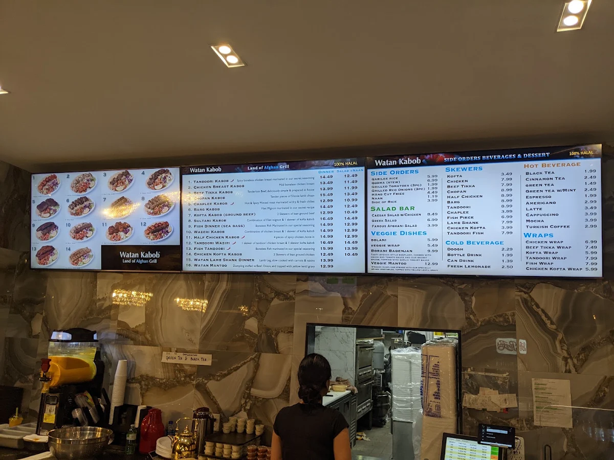Menu, Watan Kabob - Financial Drive