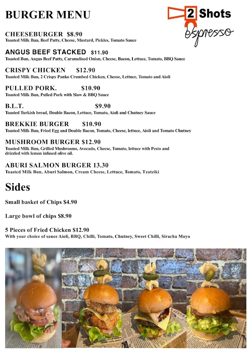 Menu, 2 SHOTS ESPRESSO