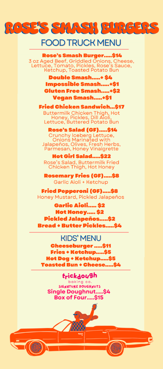 Menu, Rose's Smash Burgers