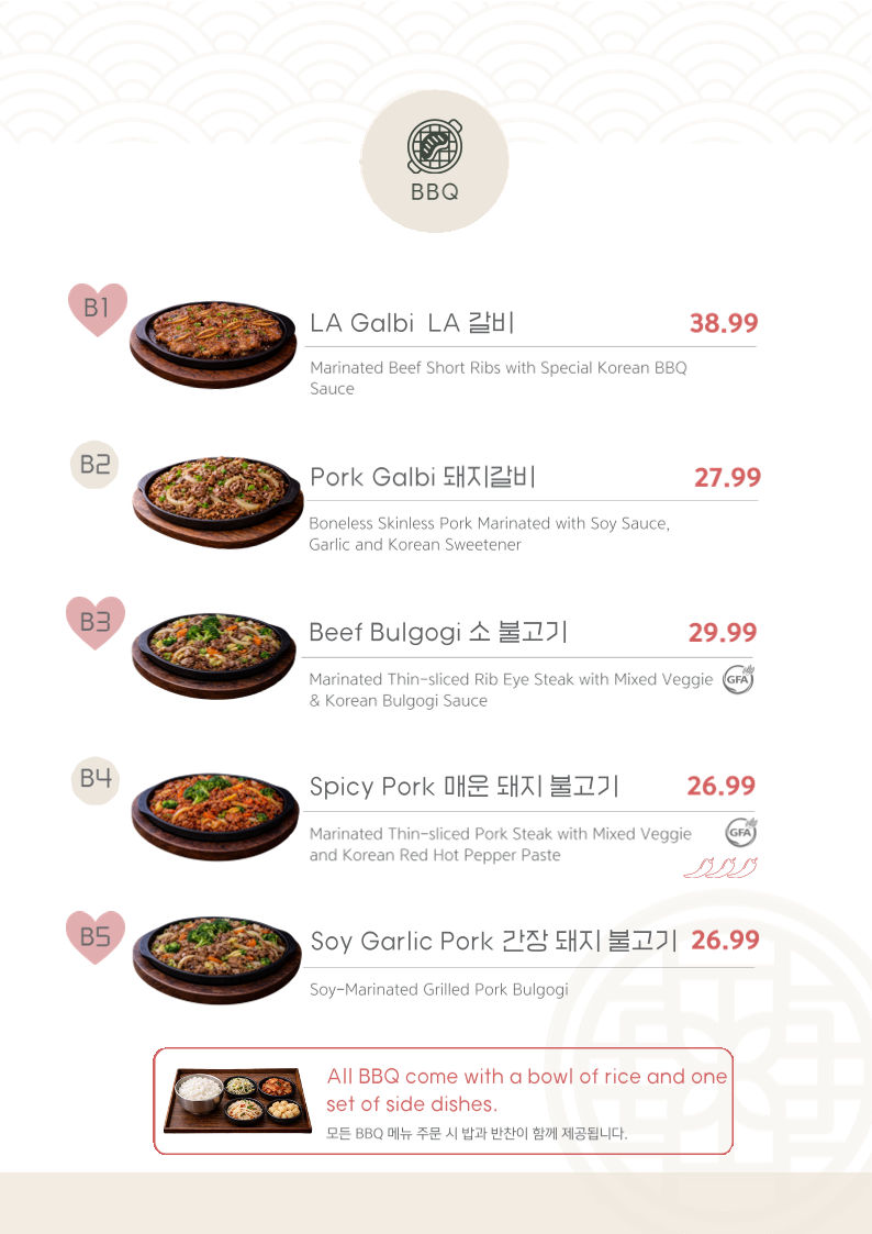 Menu, Bowls Korean BBQ