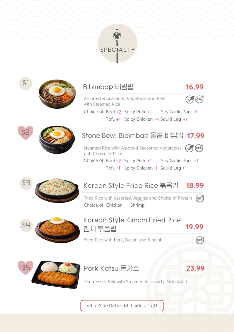 Menu, Bowls Korean BBQ