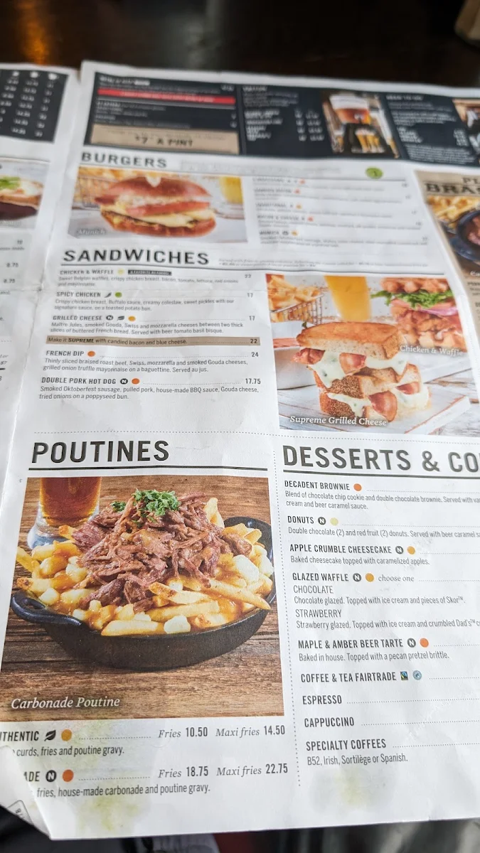 Menu, 3 Brasseurs - Kanata