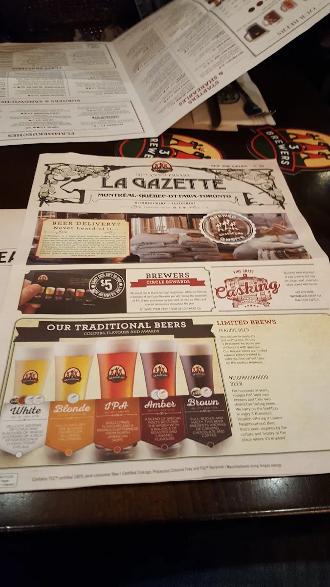 Menu, 3 Brasseurs - Kanata
