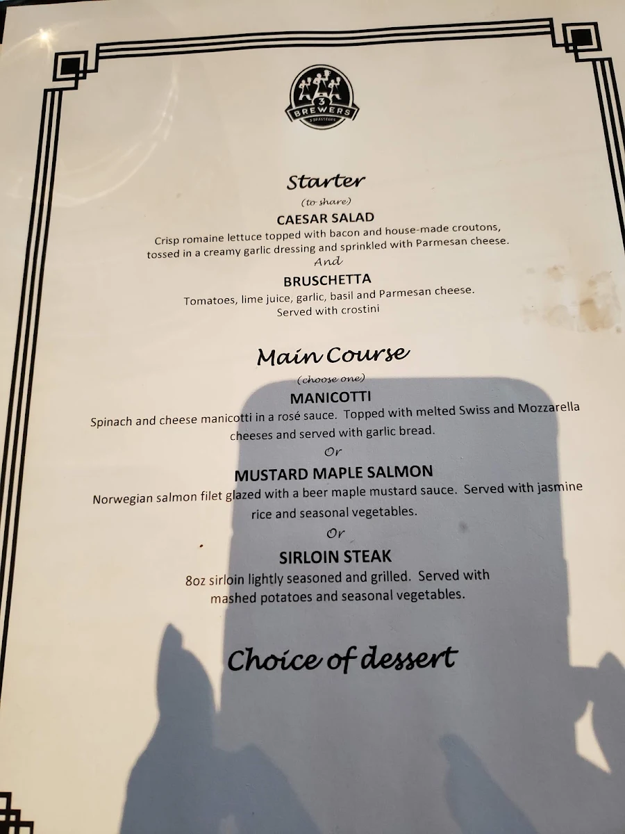 Menu, 3 Brasseurs - Kanata