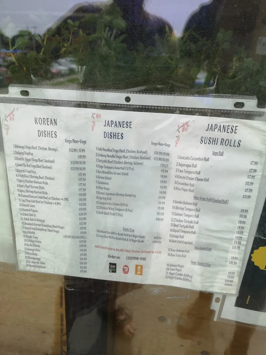 Menu, Miga Waterloo Japanese and Korean Restaurant