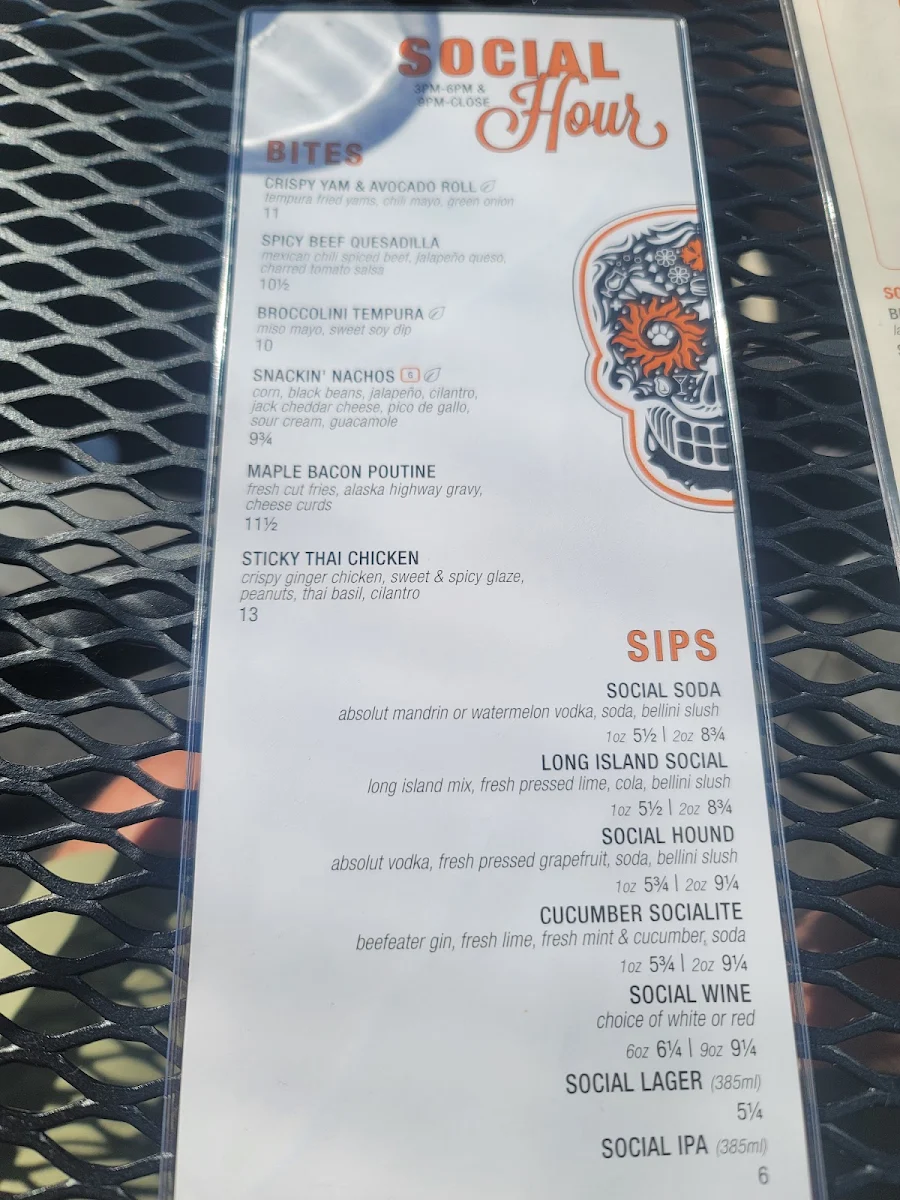 Menu, Browns Socialhouse Mccallum