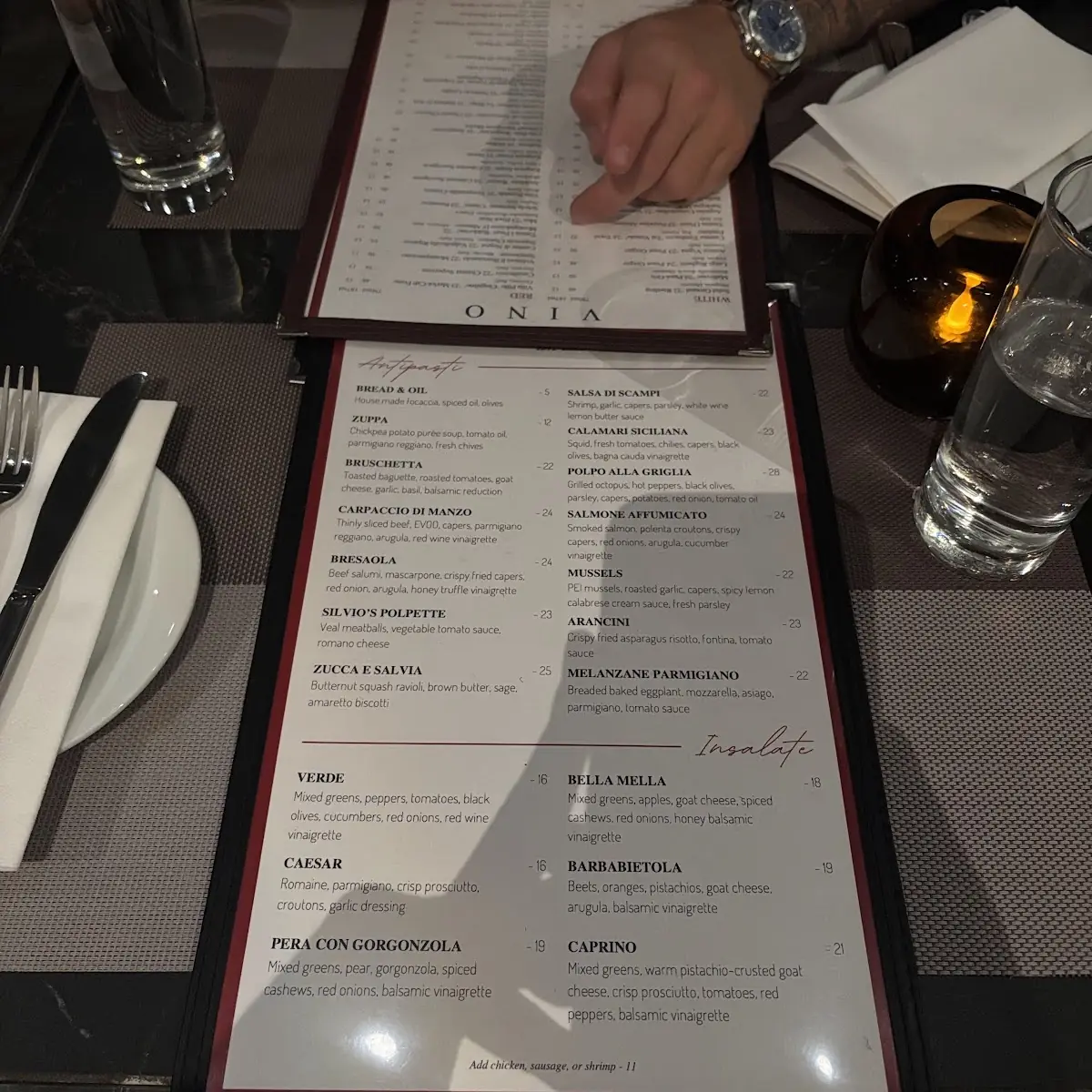 Menu, Casa Domenico