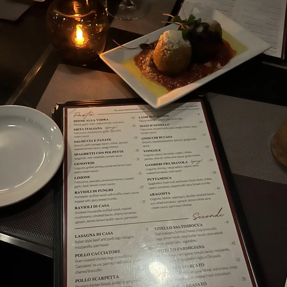 Menu, Casa Domenico