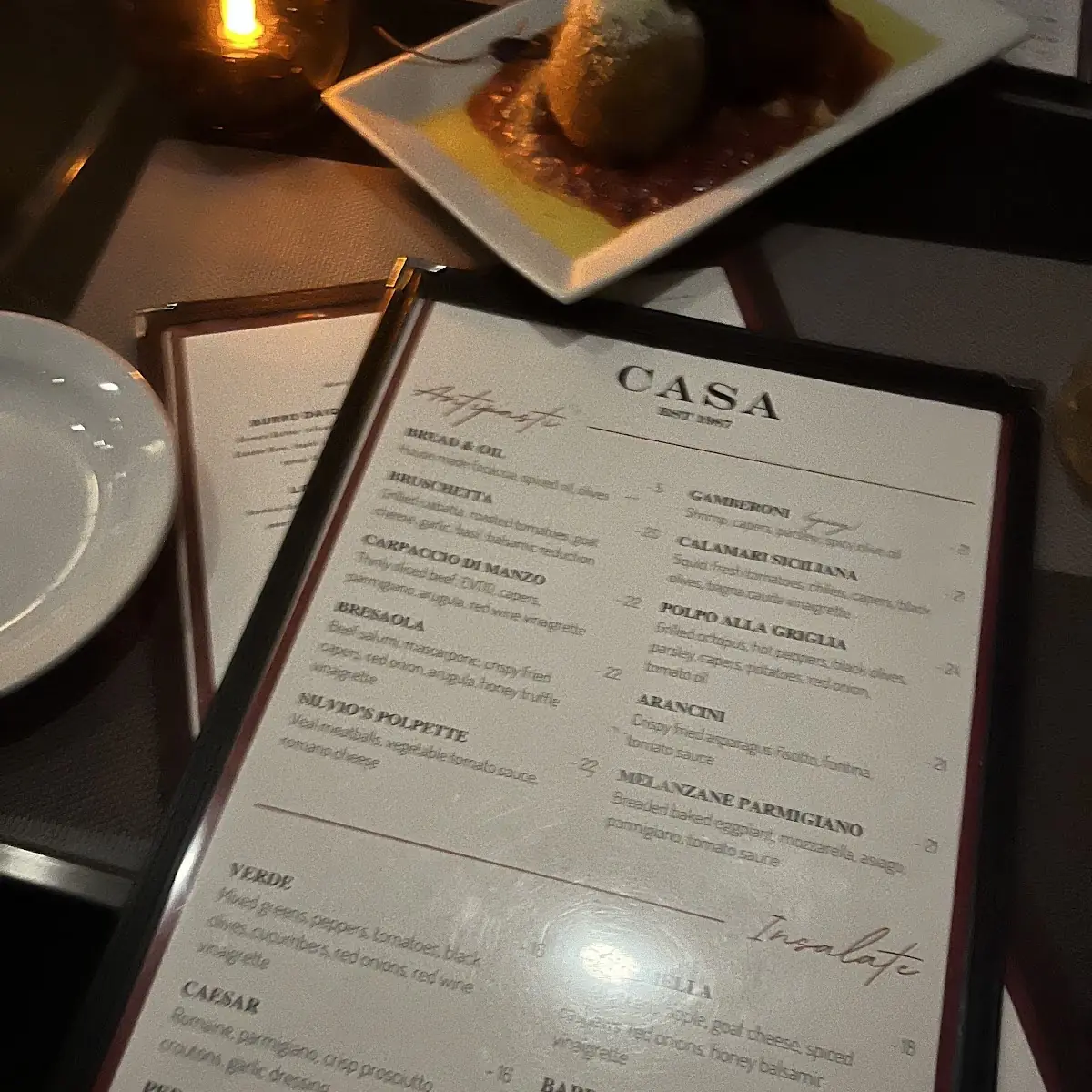 Menu, Casa Domenico