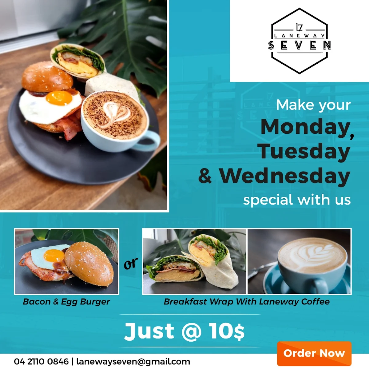 Menu, Laneway Seven