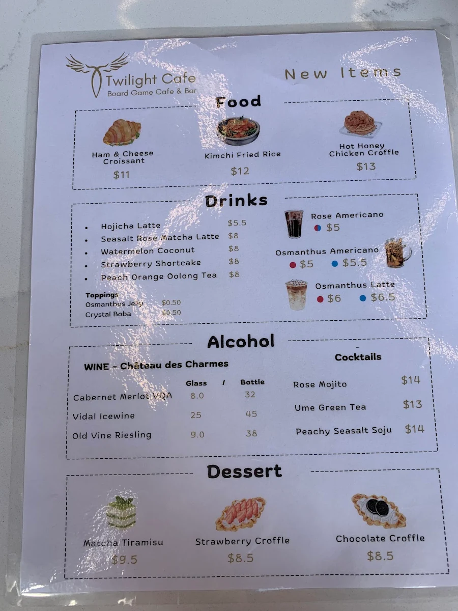 Menu, Twilight Cafe & Bar (North York)