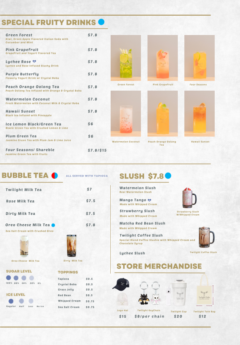 Menu, Twilight Cafe & Bar (North York)