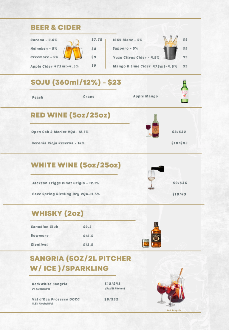 Menu, Twilight Cafe & Bar (North York)