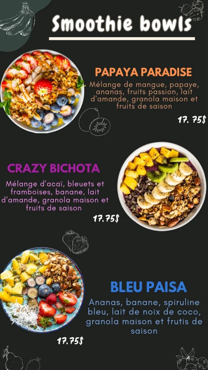 Menu, Palépops