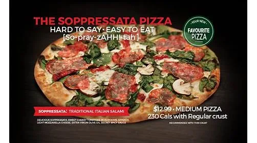Menu, Pizzaville