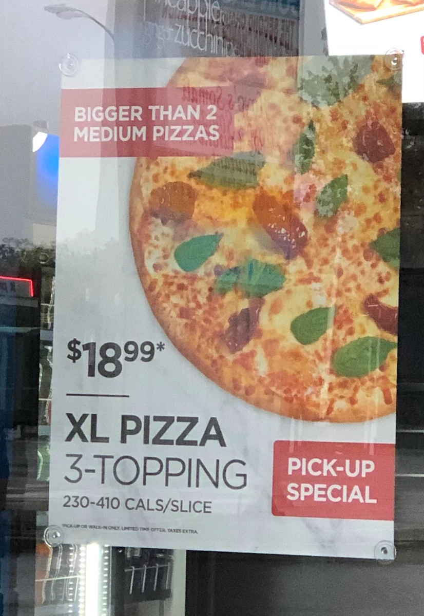 Menu, Pizzaville