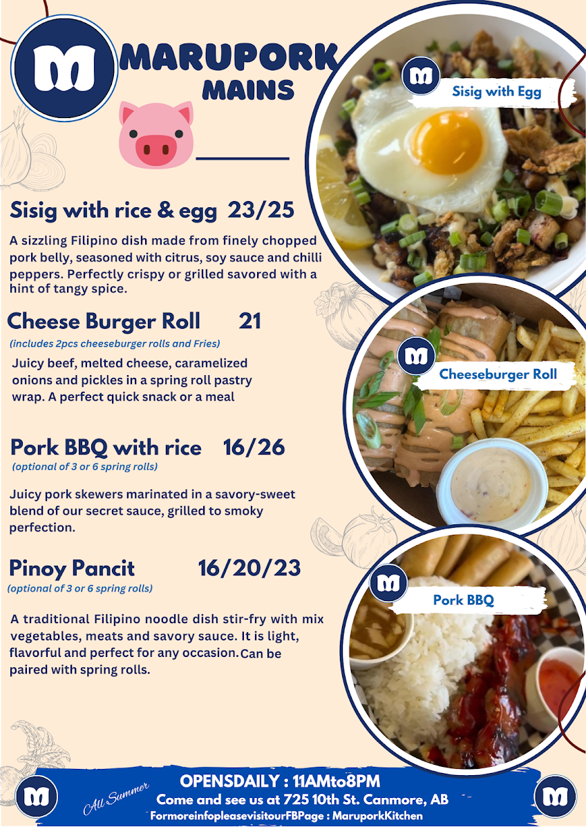 Menu, Marupork Kitchen