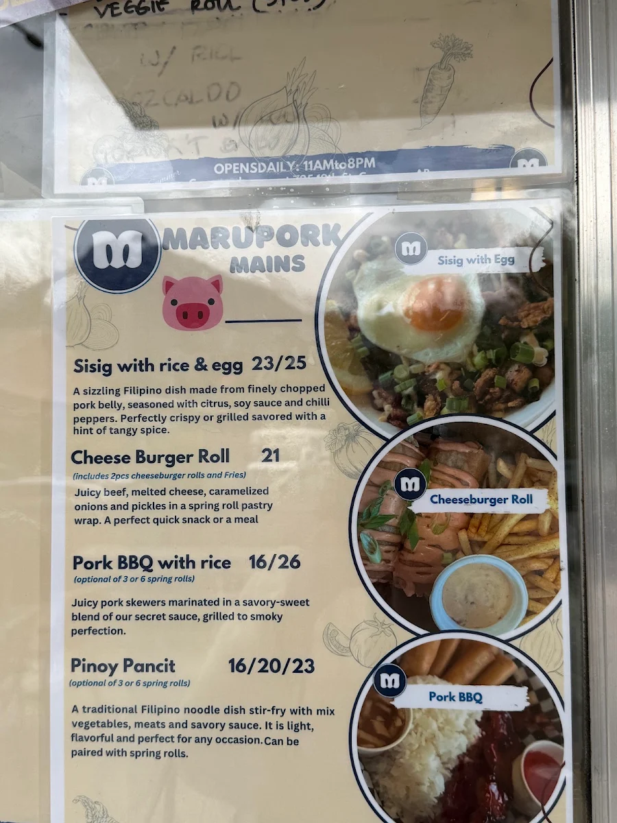 Menu, Marupork Kitchen