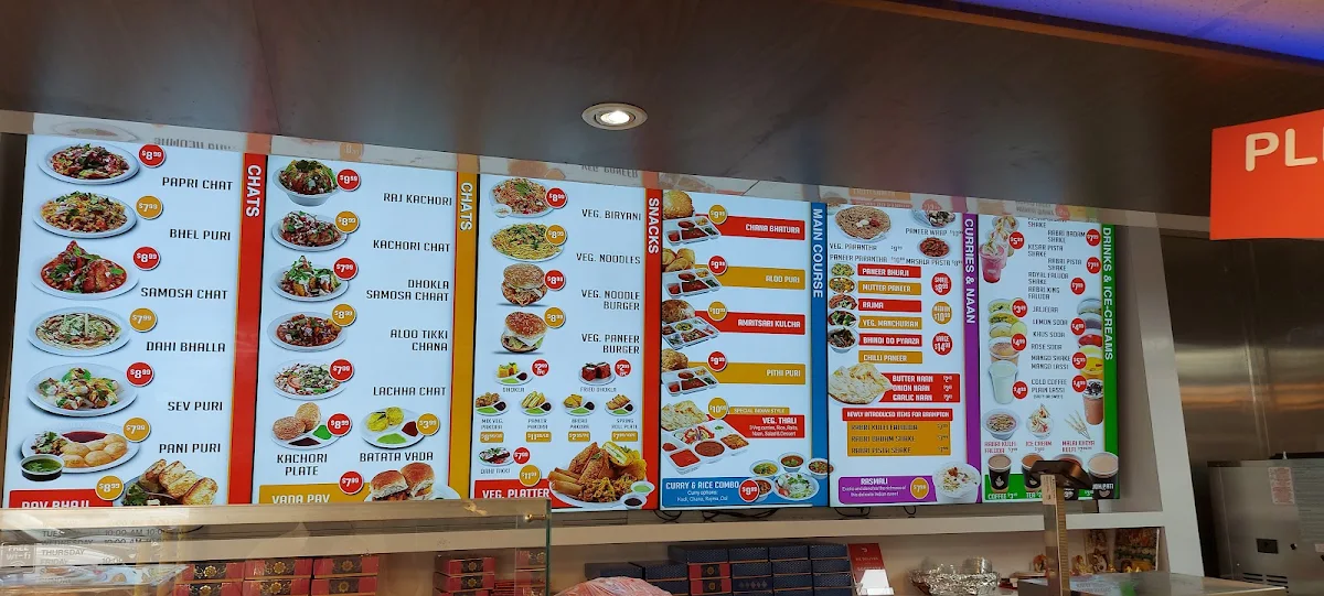 Menu, Chat Hut Sweets & Restaurant