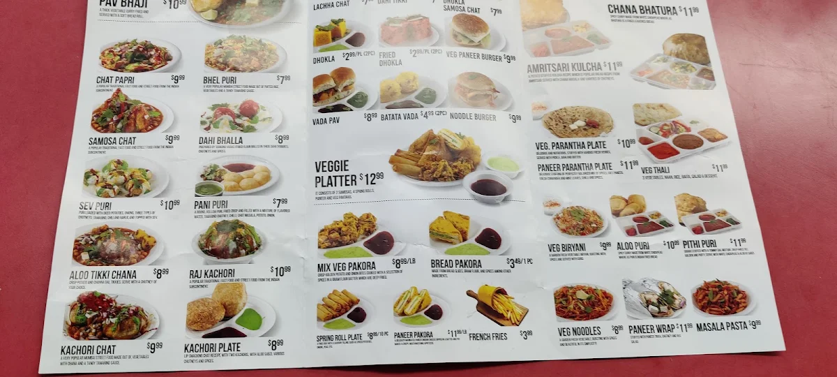 Menu, Chat Hut Sweets & Restaurant