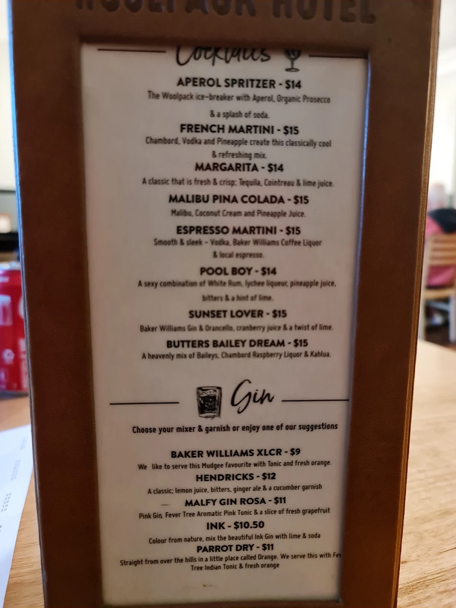 Menu, Jumbucks Chinese Fusion