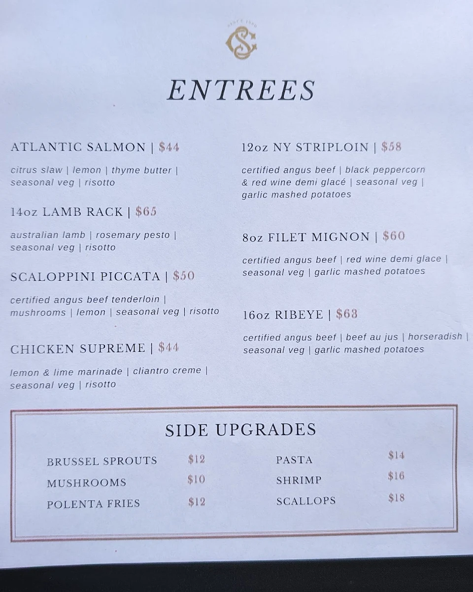 Menu, The Cook's Shop